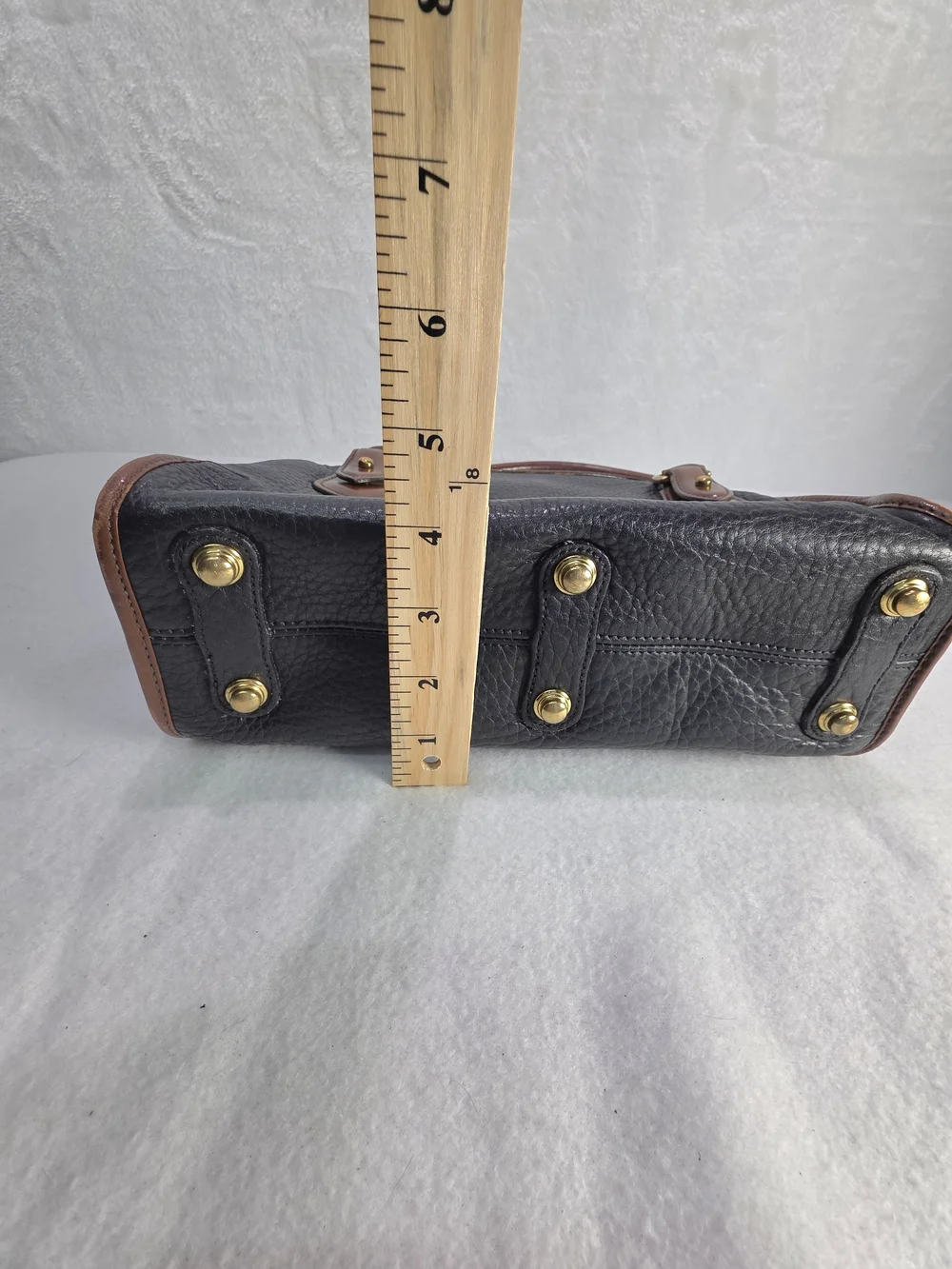 Vintage Dooney & Bourke All Weather Leather Satchel Black Pebbled Leather